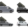 Übersicht an Fahrzeugen Bus, SUV, Kleinwagen mit dem Tentbox