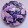 Marque : LEMAIRE Dominique N° Lambert : 9e Couleur : Fond rose Description : Cuvée Butterfly - nom de la marque  Emplacement : 