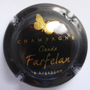 Marque : FARFELAN N° Lambert : 3 Couleur : Noir et or Description : Papillon et nom de la marque  Emplacement : 