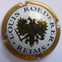 Marque : ROEDERER Louis N° Lambert : 96a Couleur : Contour Or - aigle or-jaune Description : Blason aigle à 2 têtes, tenant dans ses serres 1 sceptre et un globe, Ècusson central contenant un chevalier en armure.  Emplacement : 