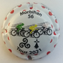 Marque : STRAUSS - GEORGETON N° Lambert : A12c Couleur : Fond blanc, contour blanc à pois rouge Description : TDF 2021 - Morbihan - nom de la marque sur le pourtour Emplacement : 