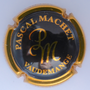 Marque : MACHET Pascal N° Lambert : 2a Couleur : Noir mat, contour or-jaune avec inscription sur le contour Description : Initiales - nom de la marque  Emplacement : 