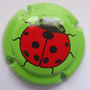 Marque : BAILLY Alain N° Lambert : 42k Couleur : Fond vert Description : Coccinelle - 9 points avec pattes - nom de la marque  Emplacement : 
