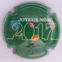 Marque : DEMILLY Albert  N° Lambert : 34d Couleur : Fond vert foncé Description : Joyeux Noël 2017 - nom de la marque  Emplacement : 