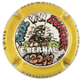 Marque : VAUTRAIN Marcel N° Lambert : 209a Couleur : Polychrome, écriture blanche, contour jaune Description : Cycliste Egan Bernal- nom de la marque  Emplacement : 