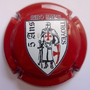 Marque : MOUGIN Laurent N° Lambert : 44f Couleur : Fond rouge et noir Description : Chevalier - nom de la marque sur le pourtour  Emplacement :