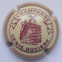 Marque : BOVIERE Denis N° Lambert : 1 Couleur : Crème, striée Description : Remuage - moulin à vent - nom de la marque  Emplacement : 
