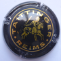 Marque : TAITTINGER N° Lambert : 57 Couleur : Noir Description : Cavalier. Petit dessin. Un cercle Or  Emplacement : 