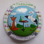Marque : PIERRE Christophe  N° Lambert : 22g Couleur : Polychrome, Fond blanc Description : Le renard et la cigogne - nom de la marque  Emplacement : 