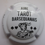 Marque : DEGUISE Maurice N° Lambert : 75 Couleur : Blanc et noir Description : Tarot Barsequanais - nom de la marque  Emplacement : 