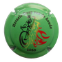 Marque : MARC José  N° Lambert : 119a Couleur : Polychrome, fond vert  Description : Tour des Flandres 2020 - nom de la marque  Emplacement : 