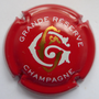Marque : GOSSET N° Lambert : 52 Couleur : Rouge et blanc Description : Grand "G" - cuvèe Grande Réserve - nom de la marque  Emplacement : 