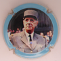Marque : MIGNON Pierre N° Lambert : 75h Couleur : Contour argent - cercle bleu Description : Général de Gaulle - nom de la marque    Emplacement : 