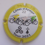 Marque : STRAUSS - GEORGETON N° Lambert : A12aa Couleur : Fond blanc, contour jaune Description : TDF 2021 - Côtes d'Armor - nom de la marque sur le pourtour Emplacement : 