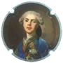 Marque : CAVA TERRAFERMA N° Lambert : NR Couleur : Polychrome, contour bleu Description : Louis XVIII - nom de la marque  Emplacement : 