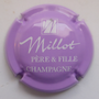 Marque : MILLOT Père & fille N° Lambert : 8a Couleur : Violet pâle et blanc Description : Nom de la marque Emplacement : 