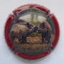 Marque : STRAUSS - GEORGETON N° Lambert : A34b Couleur : Polychrome, contour bordeaux  Description : Sangliers - nom de la marque Emplacement : 