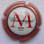 Marque : MONTAUDON N° Lambert : 9 Couleur : Contour rosé Description : Lettre M dans un cercle   Emplacement : 