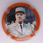Marque : MIGNON Pierre N° Lambert : 75i Couleur : Contour argent - cercle orange Description : Général de Gaulle - nom de la marque    Emplacement : 