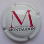 Marque : MONTAUDON N° Lambert : 14 Couleur : Blanc, rouge et noir Description : Lettre M et nom de la marque   Emplacement : 