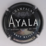 Marque : AYALA N° Lambert : 39c Couleur : Noir, brut majeur. Lettres blanches. Verso noir avec blason. Description : Blason et inscription AYALA   Emplacement : 