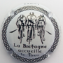 Marque : JUPIN et fils  N° Lambert : A3c Couleur : Fond blanc et cycliste noir Description : TDF 2021 - La Bretagne accueille le tour - nom de la marque Emplacement : 