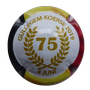 Marque : POIROT et fils N° Lambert : 13 Couleur : Fond blanc et or, contour Noir jaune et rouge Description : Gullegem Koerse 2019 - 75ème anniversaire Emplacement : 