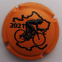 Marque : GENERIQUE N° Lambert : A50a Couleur : Fond orange Description : cycliste  TDF 2021  - nom de la marque Emplacement :