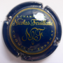 Marque : FEUILLATTE Nicolas N° Lambert : 30e Couleur : Bleu et o r vif  Description : CHAMPAGNE et lettres NF stylisées   Emplacement : 052-02-05