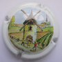 Marque : THIBAULT Daniel N° Lambert : 5 Couleur : Polychrome, contour blanc Description : Moulin - nom de la marque Emplacement : 