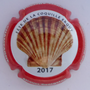Marque : STRAUSS - GEORGETON N° Lambert : 21 Couleur : Polychrome, contour rouge,  Description : Coquille Saint Jacques - Erquy 2017 - nom de la marque sur le pourtour Emplacement : 