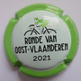 Marque : AUBRY Jean N° Lambert : 28 Couleur : Blanc, contour vert  Description : Ronde Van Oost-Vlaanderen (Tour des Flandres Orientales) 2021 - nom de la marque Emplacement : 