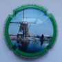 Marque : PICARD Jean-Pierre N° Lambert : 14d Couleur : Polychrome, contour vert Description : Moulin - nom de la marque  Emplacement : 