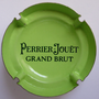 Marque : PERRIER - JOUET N° Lambert : 74 verso Couleur : Or et vert foncé Description : Lettres PJ vertes dans double cercle. Grand brut au verso  Emplacement : 