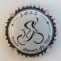 Marque : VINCENT - LAMOUREUX  N° Lambert : 27b Couleur : Fond blanc, cycliste noir  Description : TDF 2021 - Brest départ du Tour - Nom de la marque  Emplacement : 