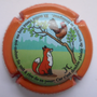 Marque : MONTHAUBAN N° Lambert : 60e Couleur : Polychrome, contour rouille Description : Le coq et le renard - Nom de la marque Emplacement : 