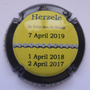 Marque : MARC José  N° Lambert : 99 Couleur : Fond jaune, contour noir Description : Herzele 2019  Emplacement : 