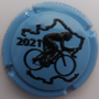 Marque : GENERIQUE N° Lambert : A50e Couleur : Fond bleu Description : cycliste  TDF 2021  - nom de la marque Emplacement :