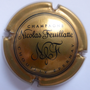 Marque : FEUILLATTE Nicolas N° Lambert : 30c - clair Couleur : Or, bronze et noir Description : CHAMPAGNE et lettres NF stylisées   Emplacement : 052-03-03
