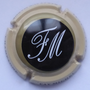 Marque : FAY Michel N° Lambert : 41d Couleur : Contour beige Description : Initiales "FM" dans un cercle noir - nom de la marque Emplacement : 