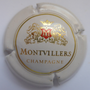 Marque : MONTVILLERS N° Lambert : A1 Couleur : Fond saumon pâle Description : Lettres M dans blason couronnée et soutenu par deux lions  Emplacement : 