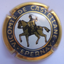 Marque : CASTELLANE (de) N° Lambert : 13 Couleur : Or foncé. Cercle intérieur blanc. petites lettres Description : Chevalier avec cotte de maille - nom de la marque  Emplacement : 