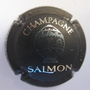 Marque : SALMON N° Lambert : 24a Couleur : Fond noir et métal, contour Or Description : Montgolfière et nom de la marque Emplacement : 