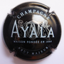 Marque : AYALA N° Lambert : 37 - épais Couleur : Noir, brut majeur. Verso noir Description : Blason et inscription AYALA   Emplacement : 
