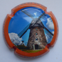 Marque : PICARD Jean-Pierre N° Lambert : 14b Couleur : Polychrome, contour orange Description : Moulin - nom de la marque  Emplacement :