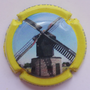 Marque : PELIGRI Christian N° Lambert : 4b Couleur : Polychrome, contour jaune Description : Moulin - nom de la marque Emplacement :
