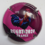 Marque : POILVERT-JACQUES N° Lambert : 11b Couleur : Polychrome, fond rose Description : Rugby France 2024 - nom de la marque Emplacement :