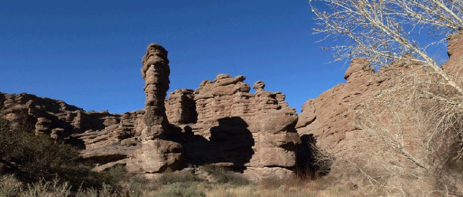 A sandstone hoodoo in San Lorenzo Canyon