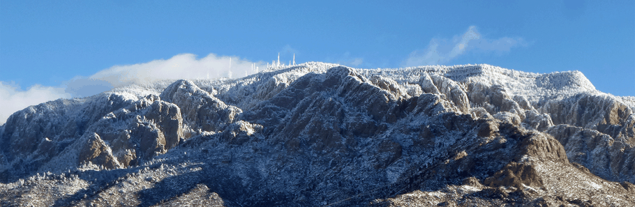 Sandia Mountains, winter storm, snow, Cibola National Forest near Albuquerque, New Mexico