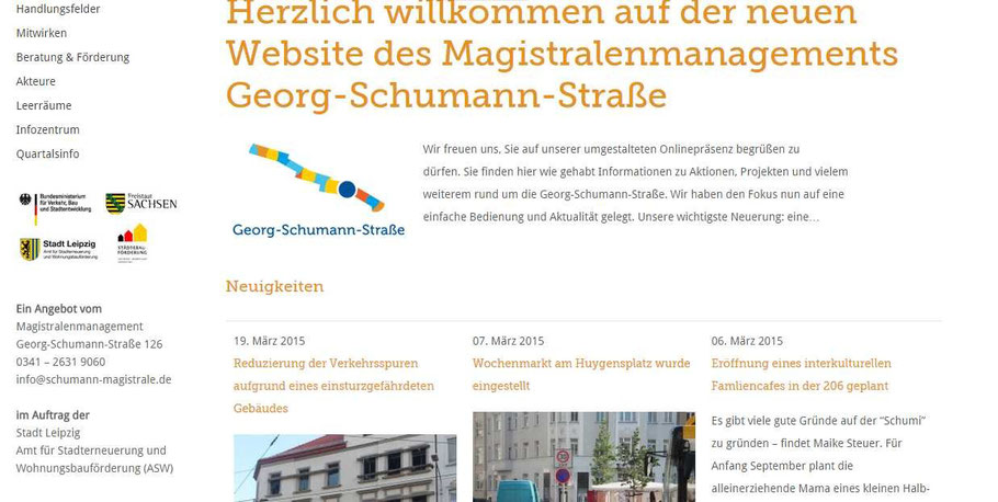 Screenshot Startseite schumann-magistrale.de